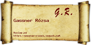 Gassner Rózsa névjegykártya